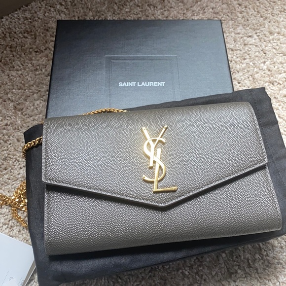 Uptown YSL Monogram Grain de Poudre Wallet on Chain w/ Card Case - Picture 3 of 5